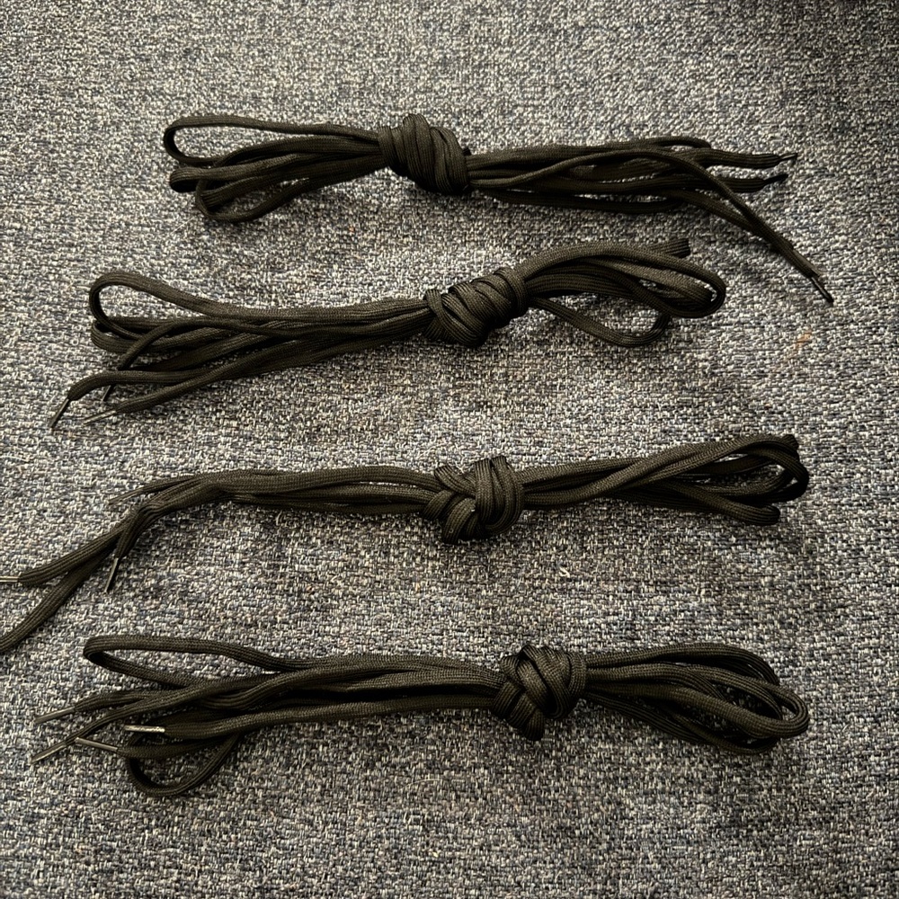 140cm Round, Black Shoestrings Boot Laces, 4 Pairs NWOT